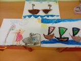 Malba vodovými barvami, MŠ Benešova 7 Sluníčka ,,co jezdí, pluje, léta"